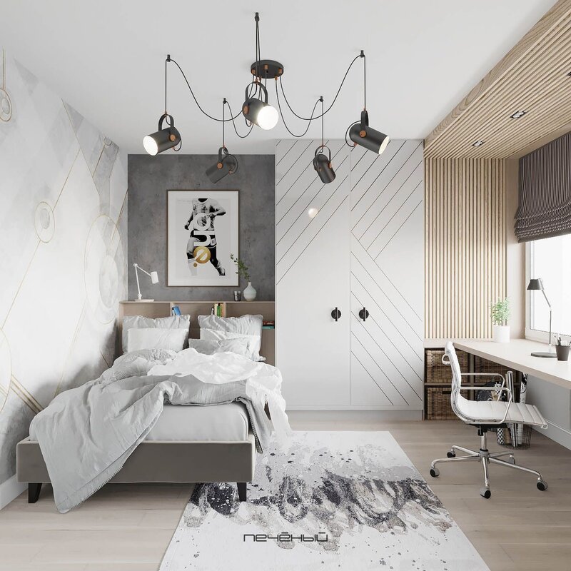 Children's room in gray tones