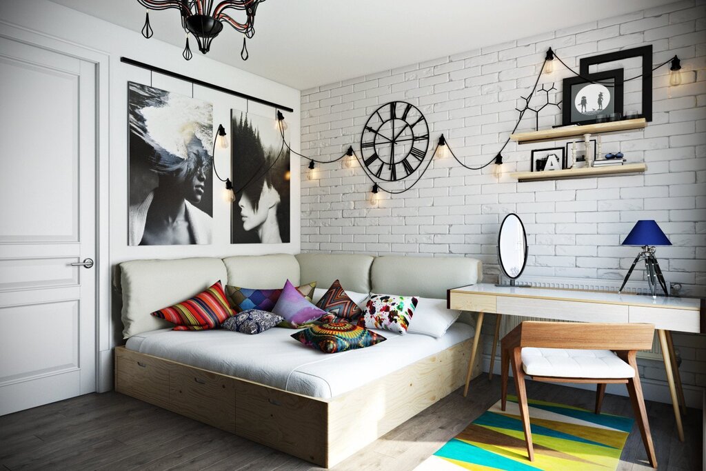 A loft-style children's room for two 35 фото