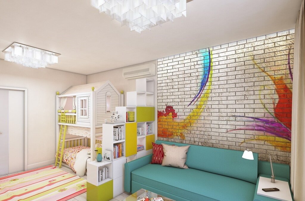 Children's area in a one-room apartment