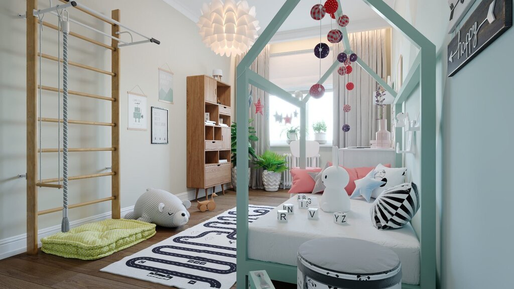 Children's rooms in Scandinavian style