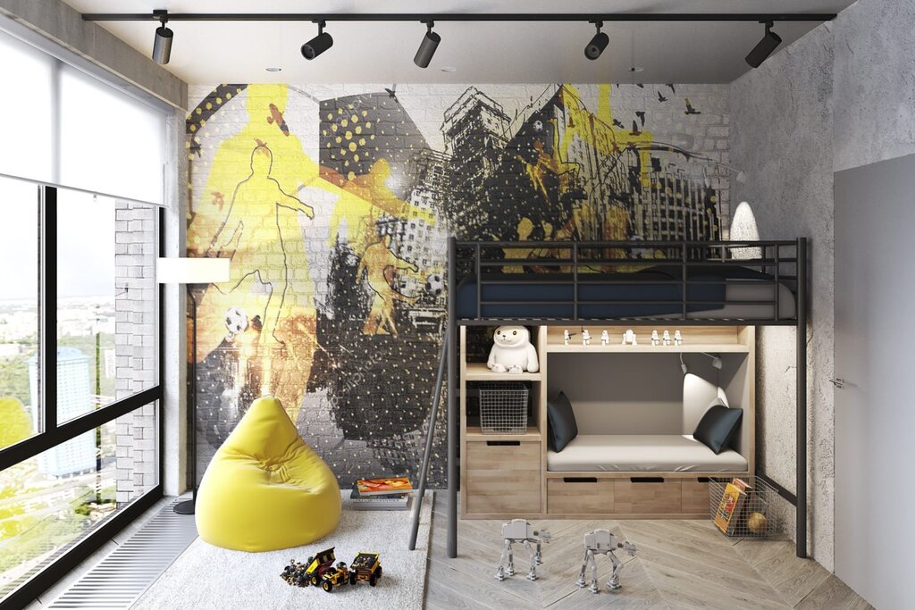 Children's rooms in loft style