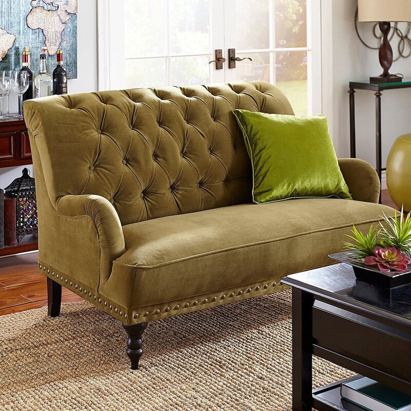 Pistachio-colored sofa