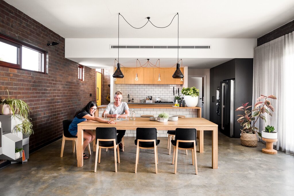 A sofa for the kitchen in loft style