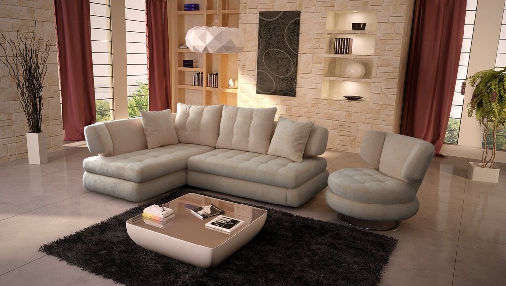 Sofa with an ottoman in the interior