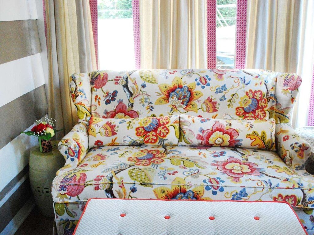 Sofa with a floral print