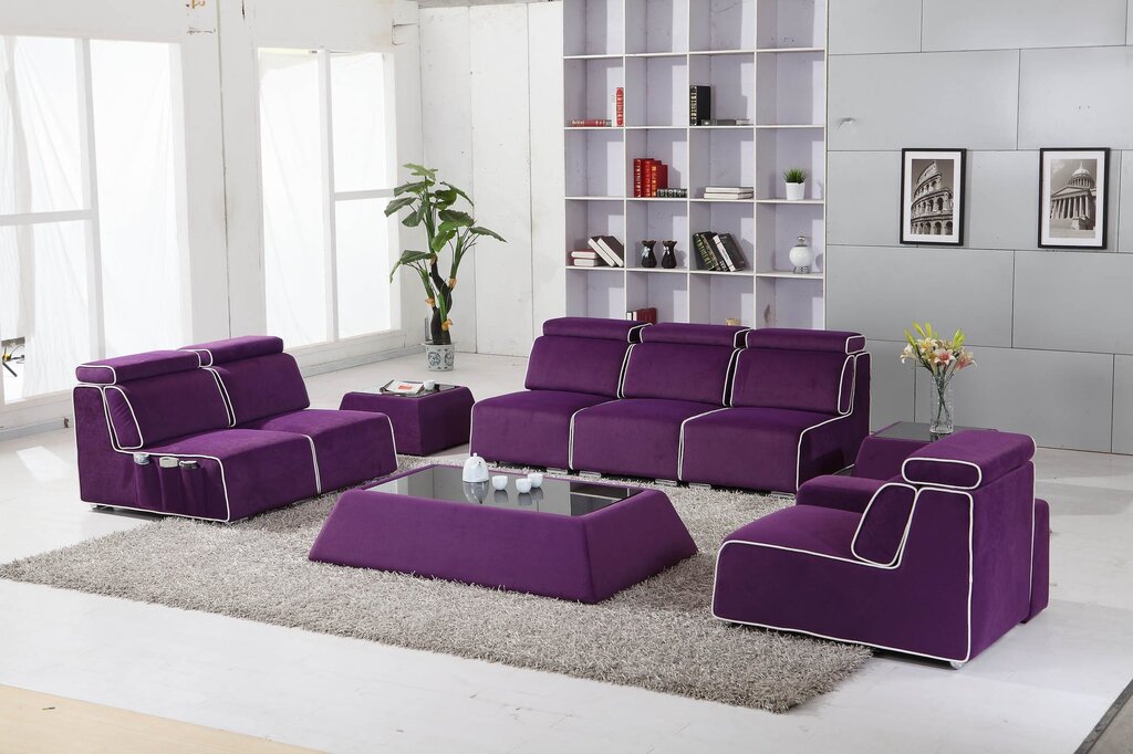 Lilac-colored sofa