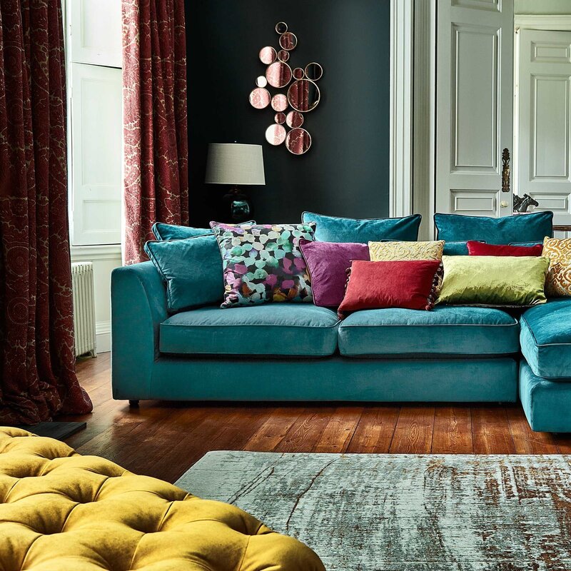 Sofa of sea wave color