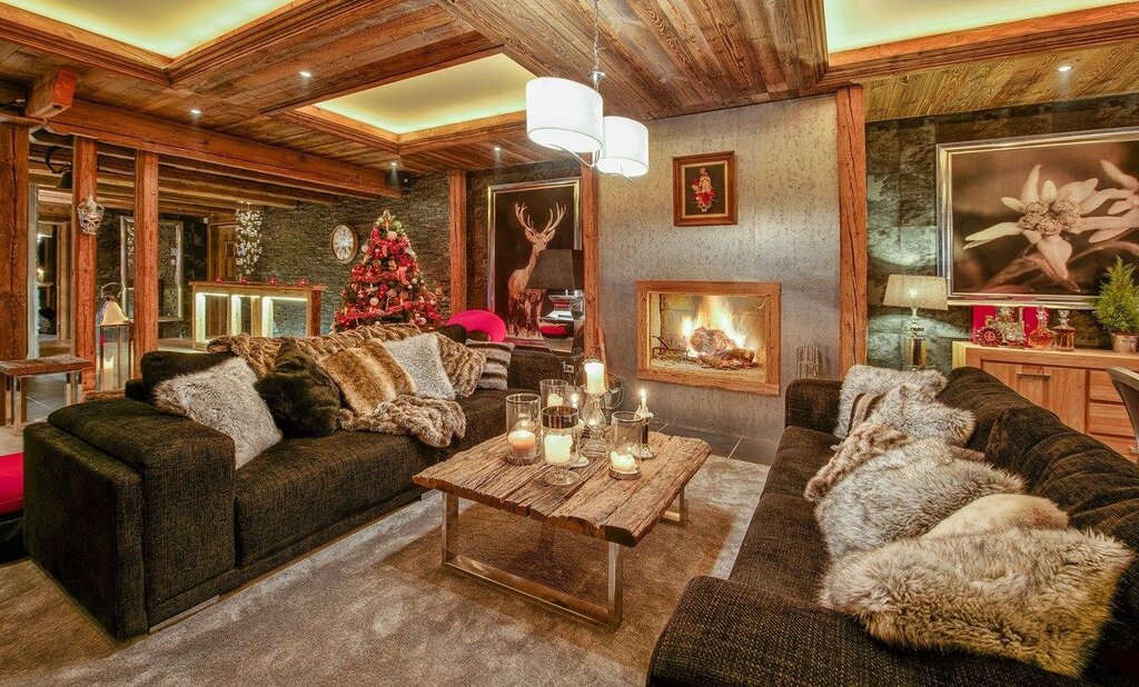 A sofa in chalet style