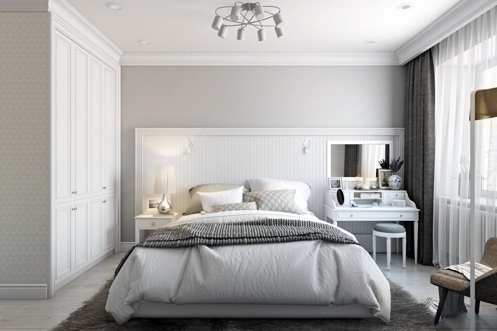 Design of a white bedroom