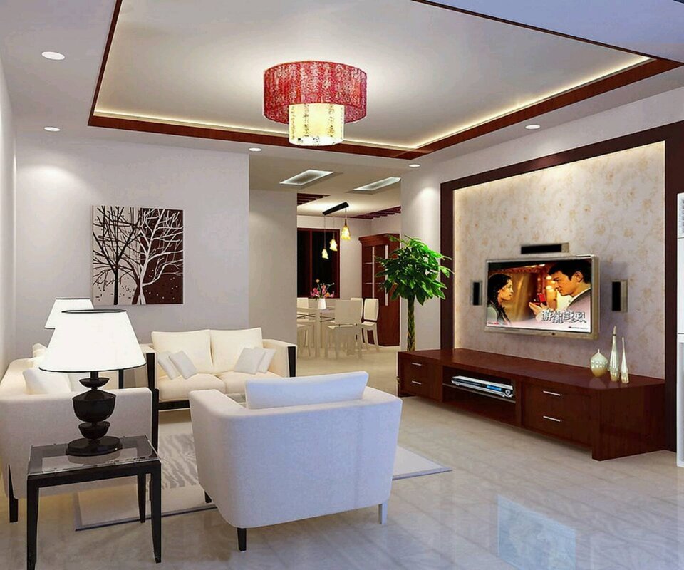 Living room design with a low ceiling