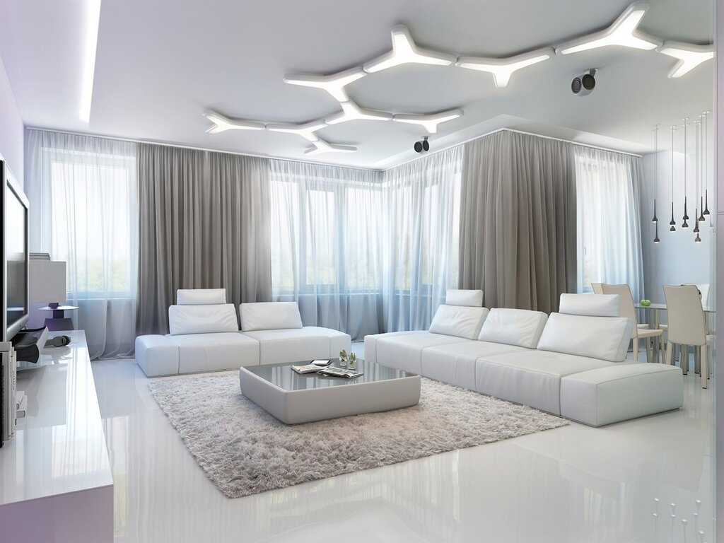 Living room design in light tones 28 фото