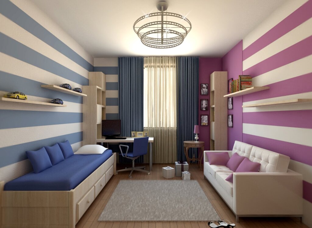 Design of a room for two opposite-gender teenagers 42 фото