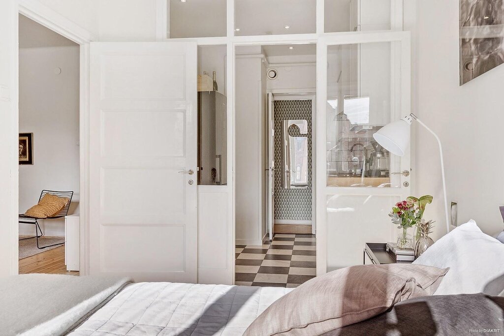 Room design with white doors