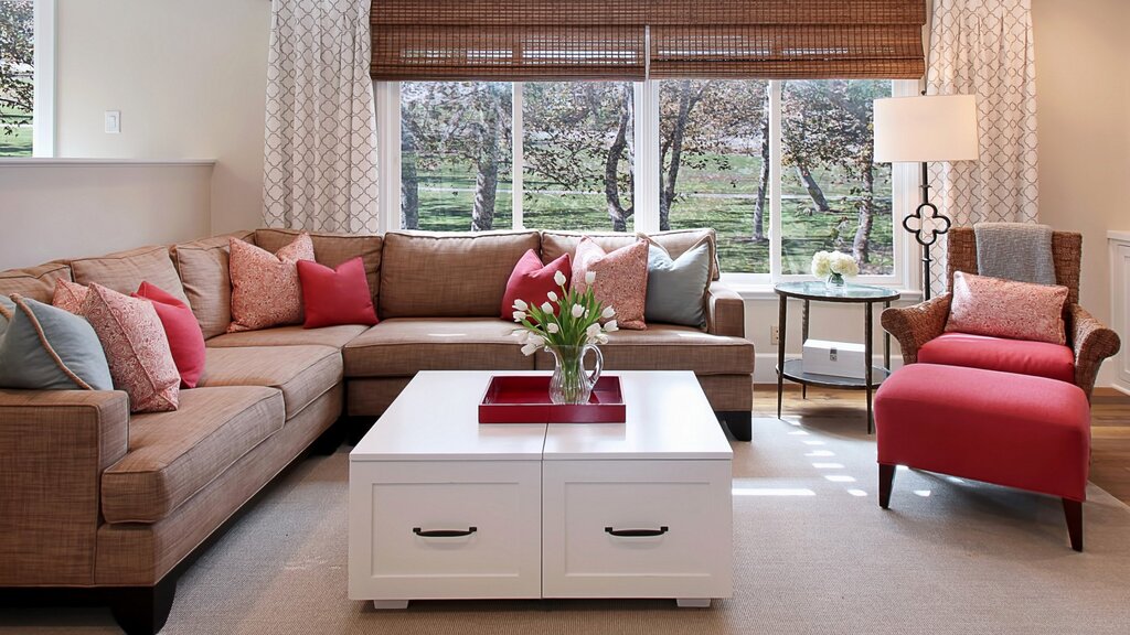 The design of a room with two sofas 43 фото