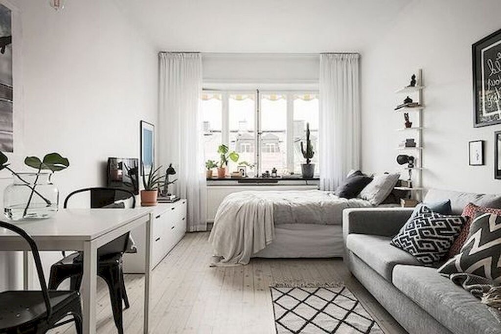 Design of a room in a one-room apartment