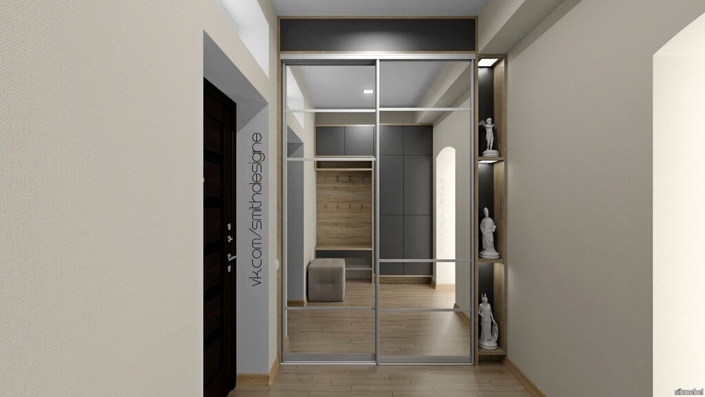 Hallway design with a wardrobe 28 фото