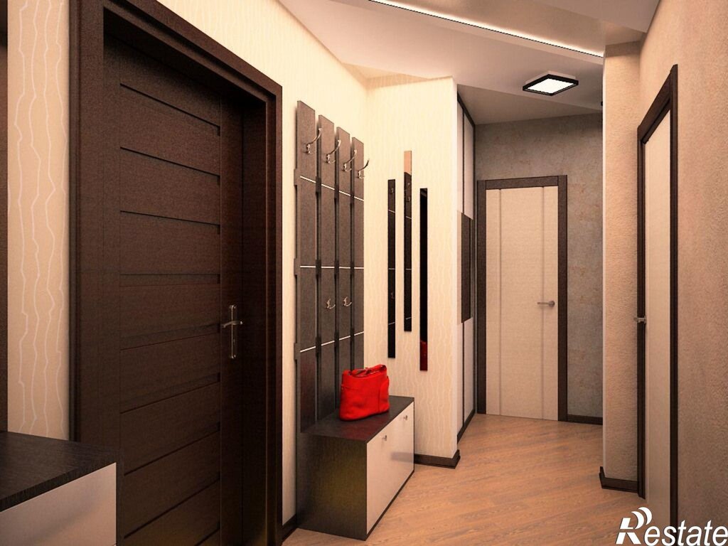 Design of the hallway in a two-room apartment 34 фото