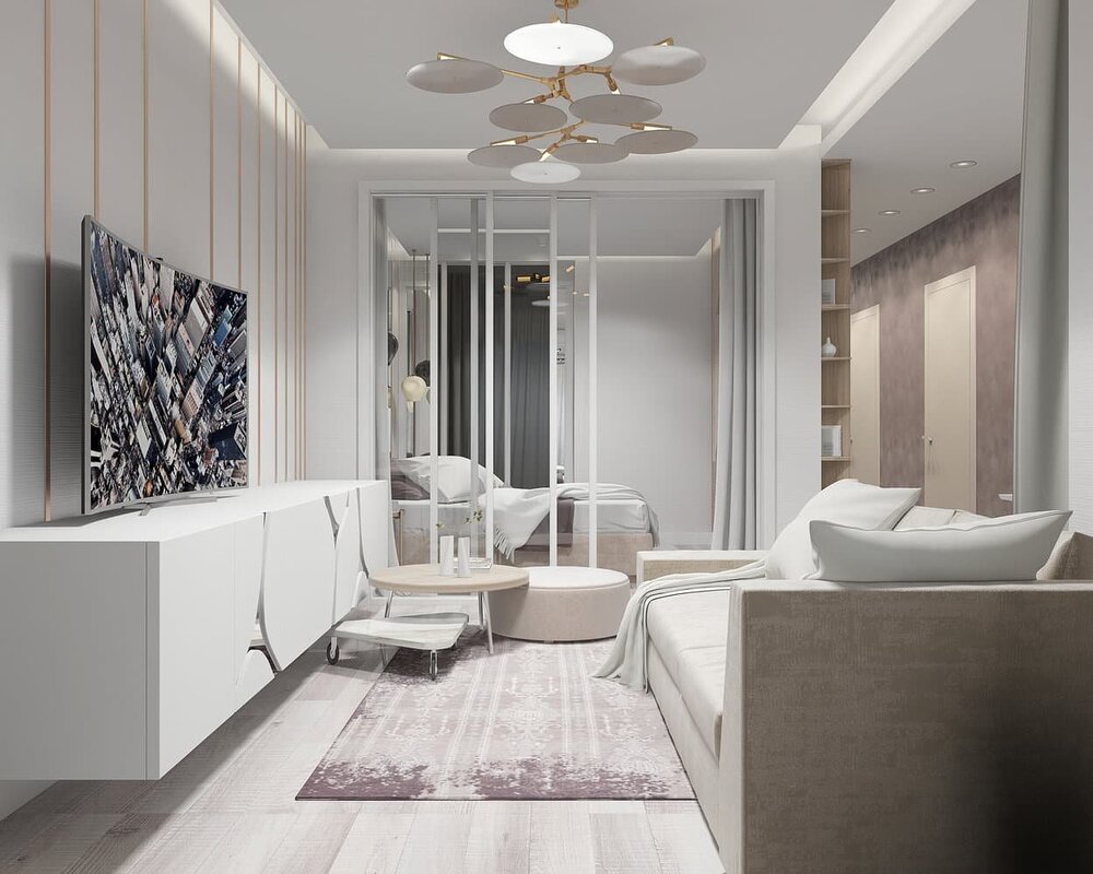 Apartment design in light tones