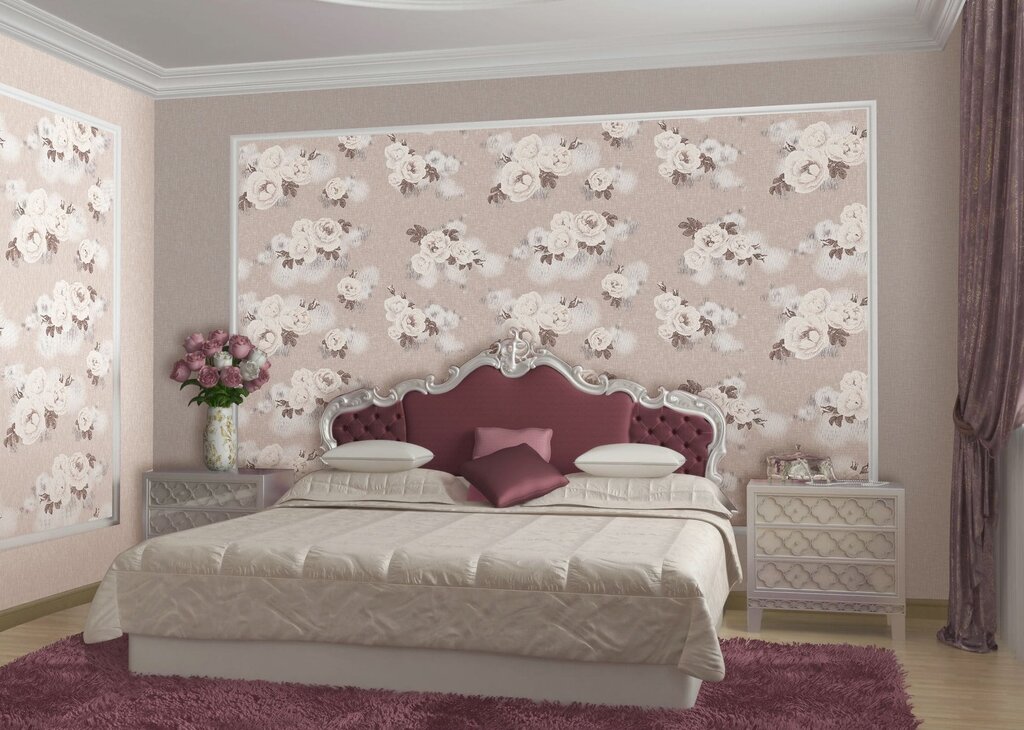 Wallpaper design in the bedroom