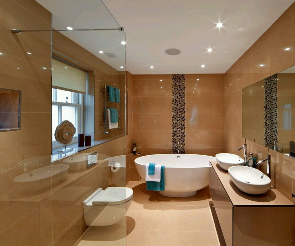 Ceiling design in the bathroom