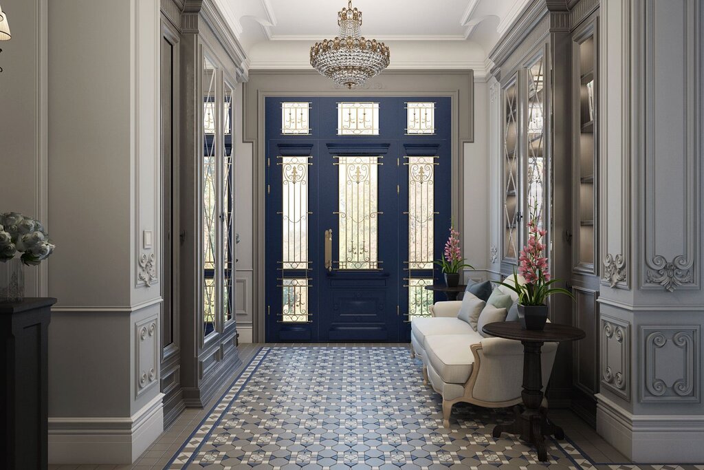 Hallway design in a classical style