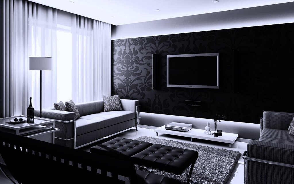 Design with black wallpaper