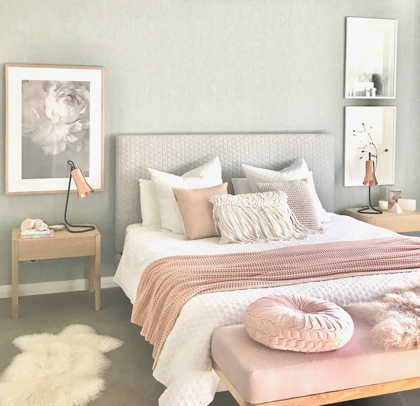 Bedroom design in pastel colors