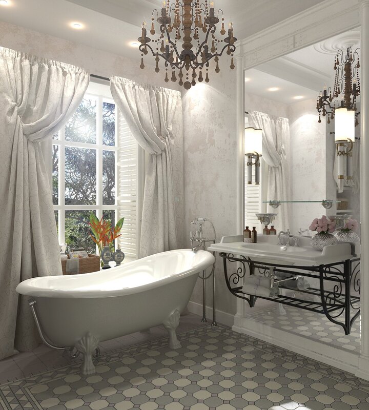 Bathroom design in Neoclassical style