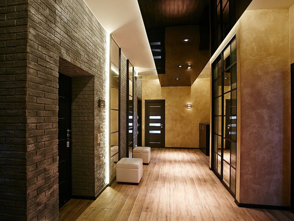 Long corridor in loft style