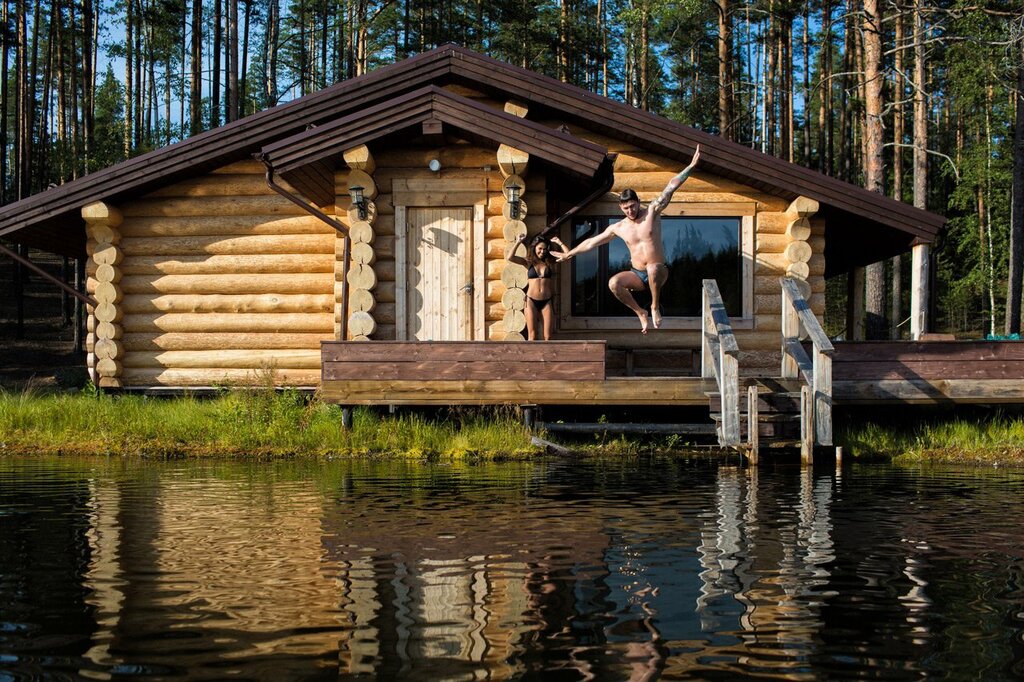 House with a sauna in the forest