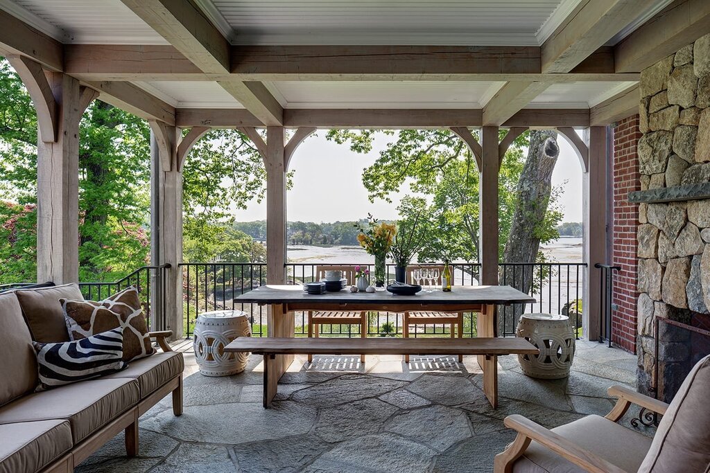 A house in English style with a terrace