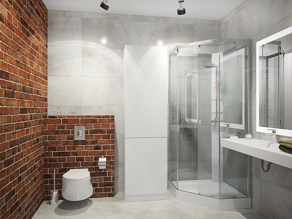 Brick shower partition