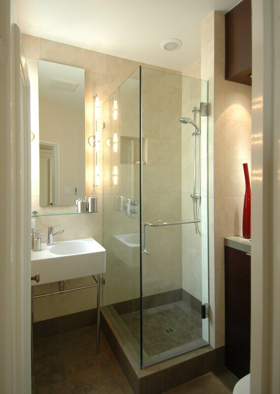 Shower partition in a small bathroom