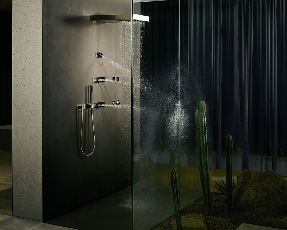 Shower with a rain showerhead