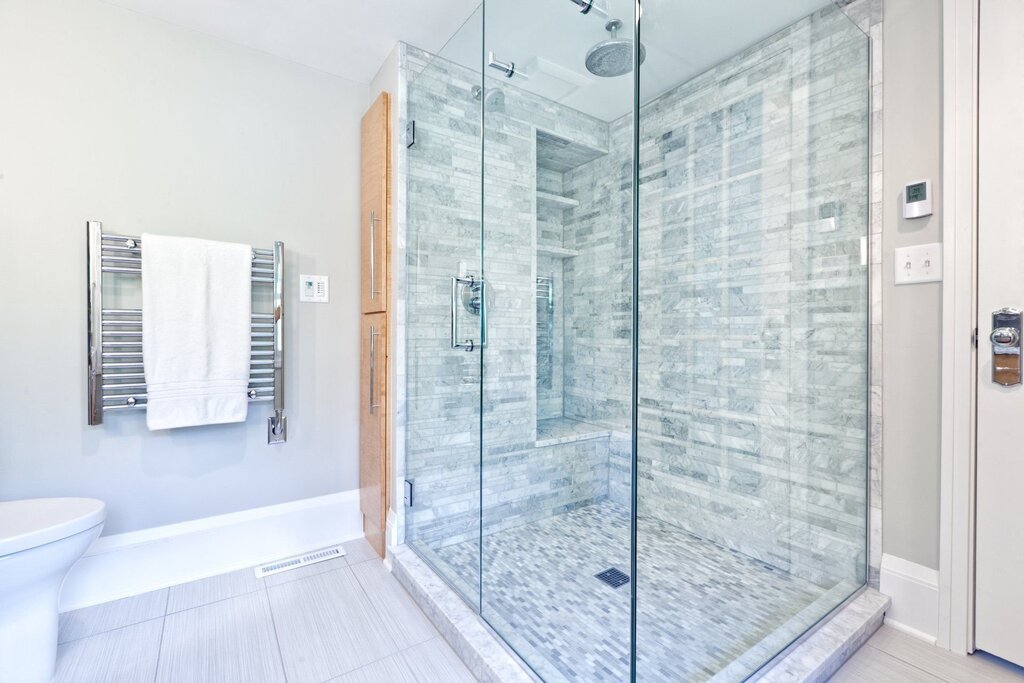 Shower area in the bathroom