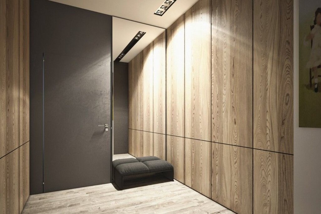 A door finished with laminate