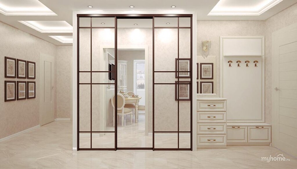 Sliding doors in the hallway