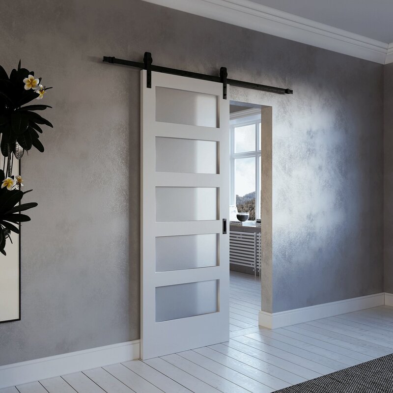 Sliding white interior doors