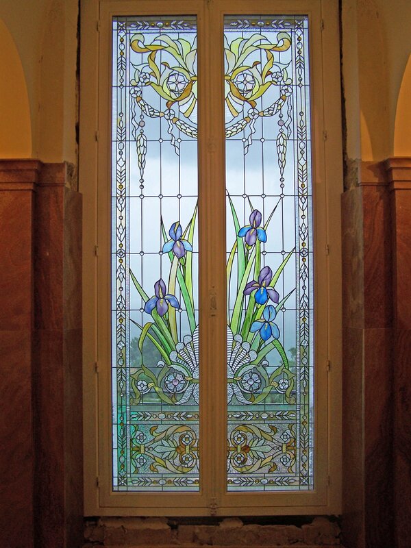 Doors with stained glass