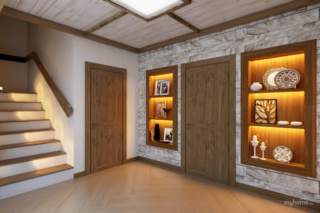 Doors in a wooden house