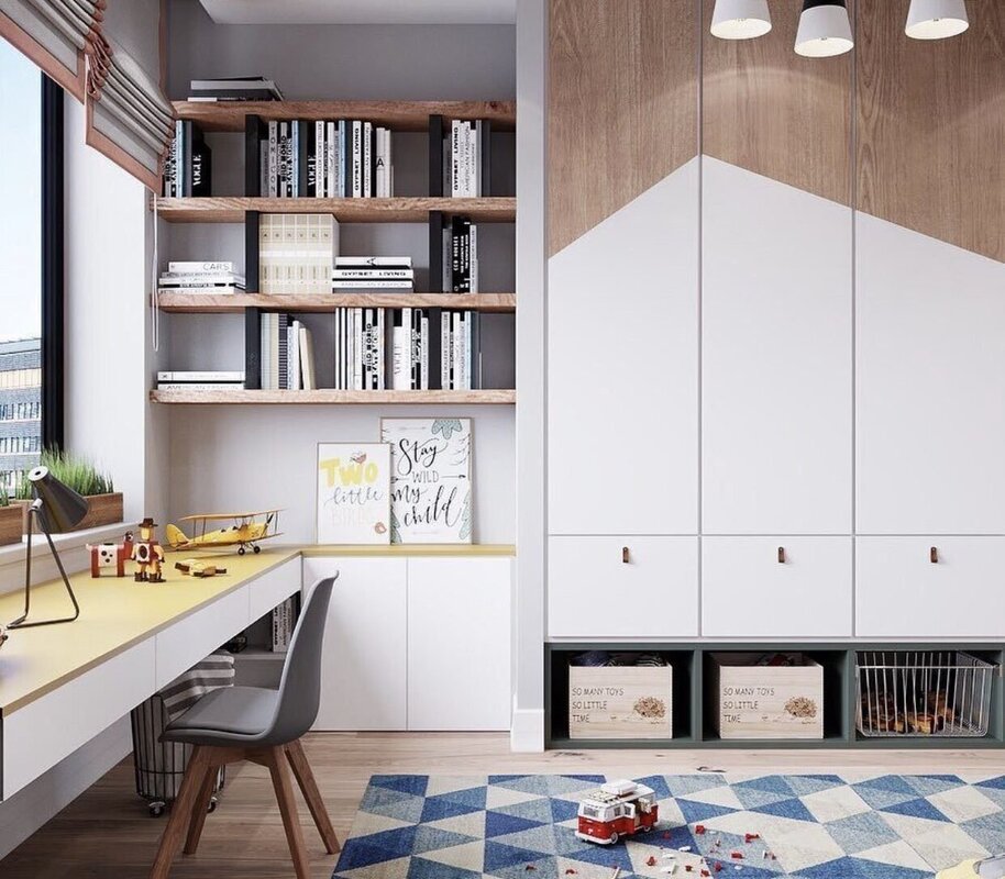 The cabinet doors in the children's room