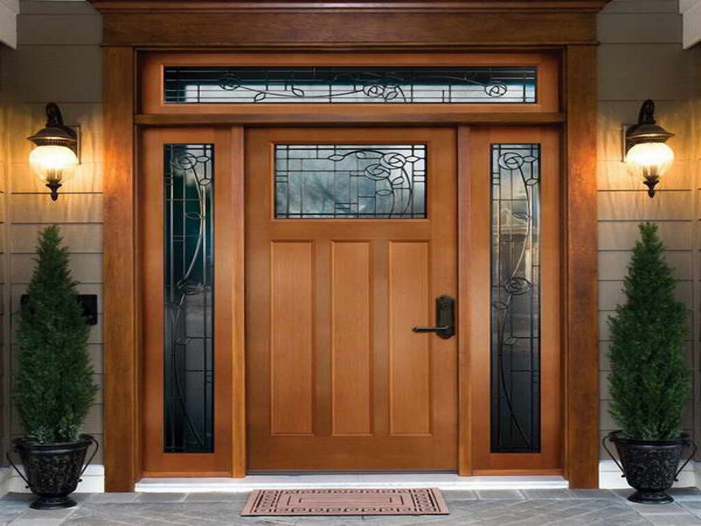 Double front door to a private house