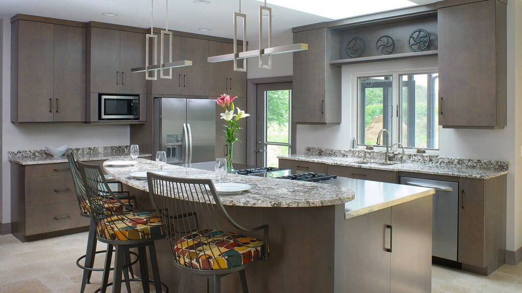 Two-level kitchen countertop