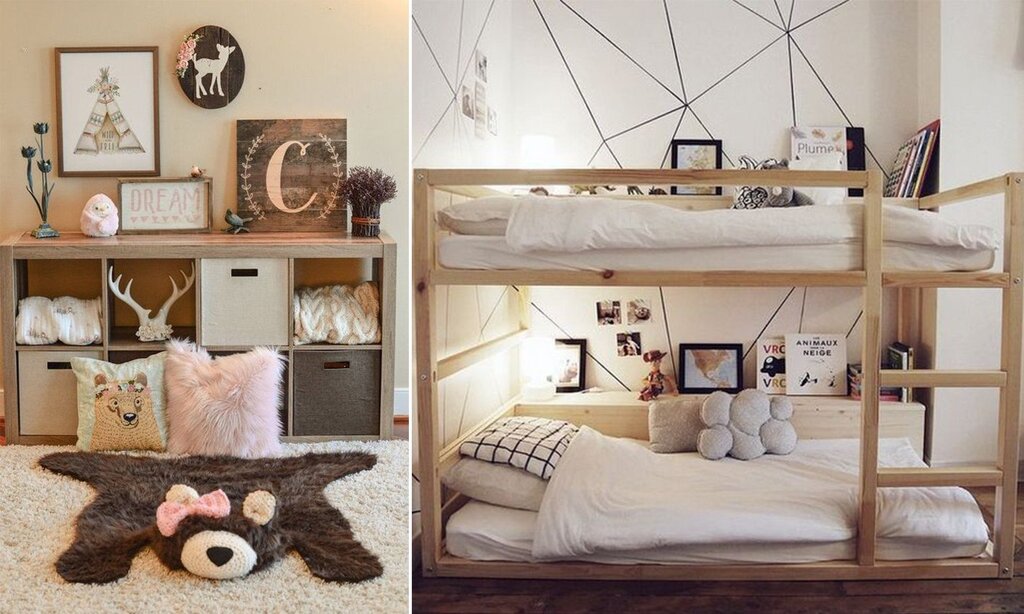 A bunk bed in Scandinavian style