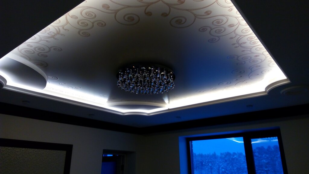 Two-tier ceiling with lighting