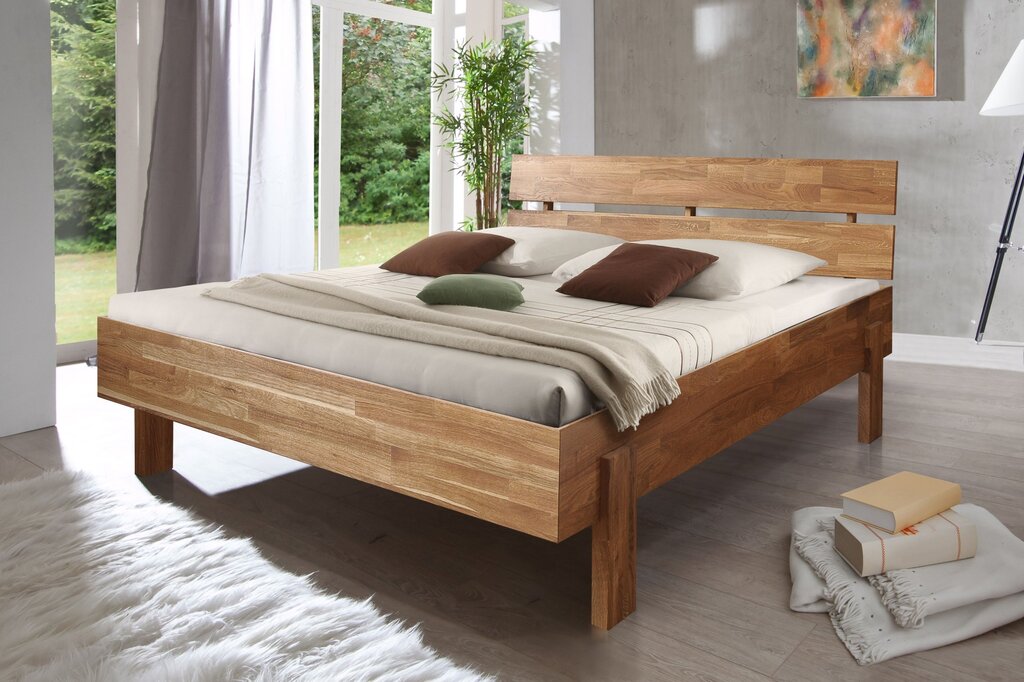 Double bed made of timber