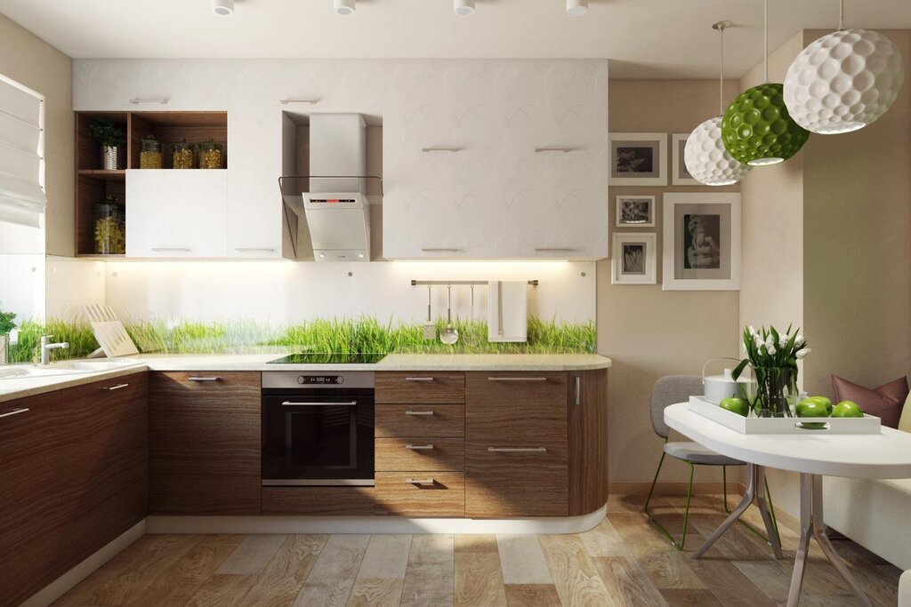 Eco-style in kitchen interior 20 фото