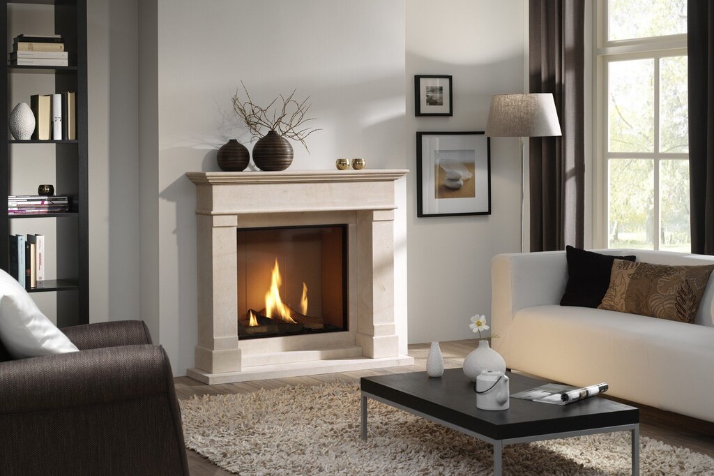 Electric fireplace in the interior