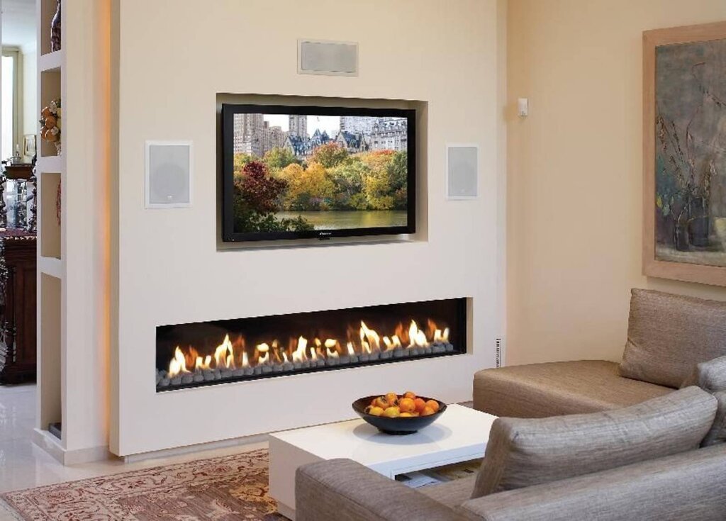 Electric fireplace in the interior