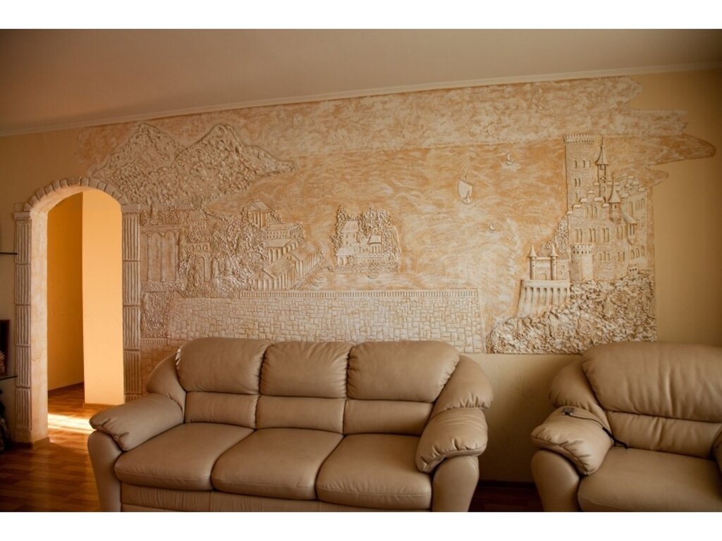 Textured plaster for interior wall finishing